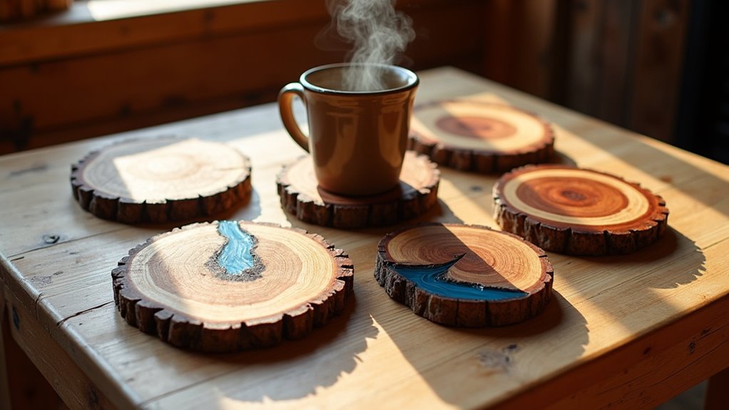 rustic wood drink accessories