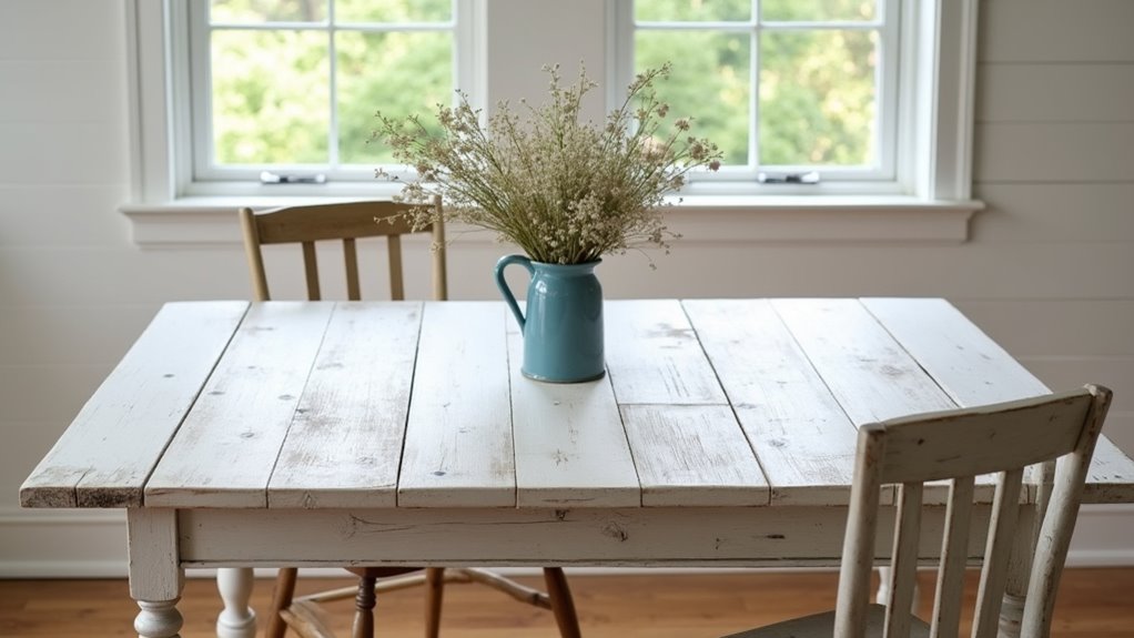 whitewashed dining space elegance