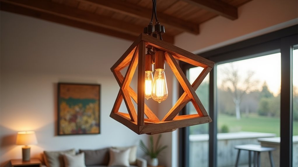 wooden chandeliers enhance modern charm